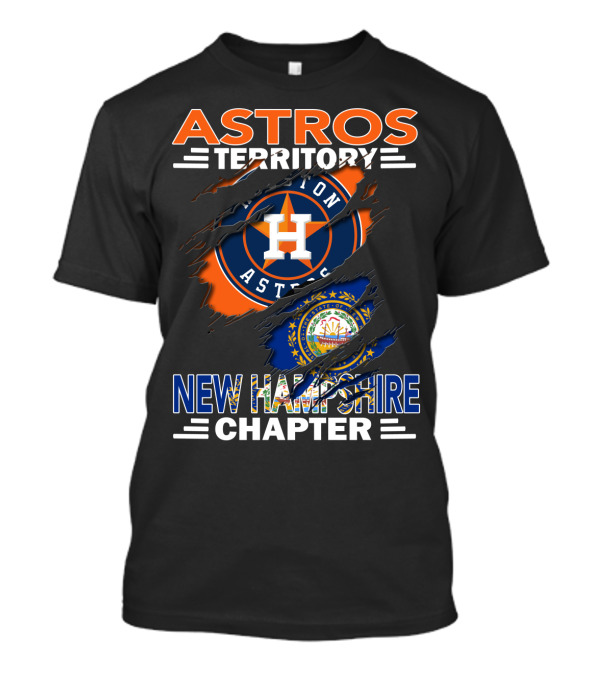 Astros Territory New Hampshire Chapter Houston Astros New Hampshire Flag Badge T-Shirt