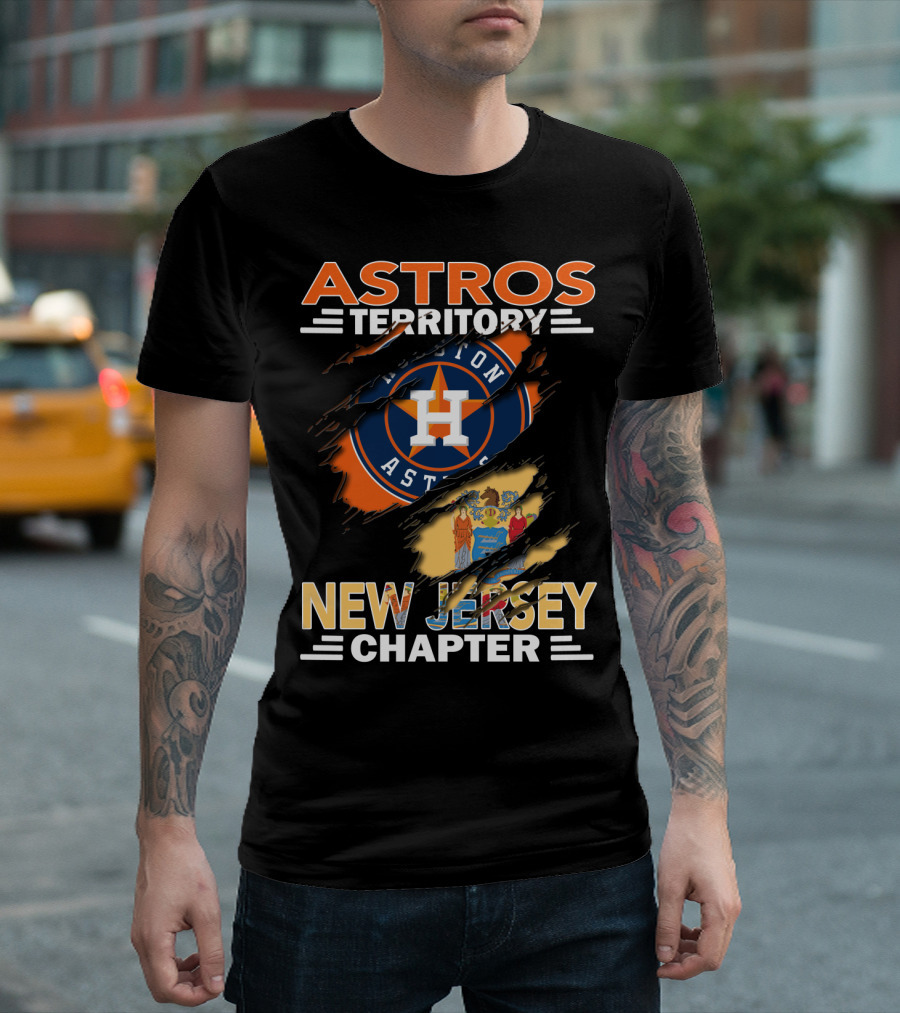Astros Territory New Jersey Chapter Houston Logo and State Emblem T-Shirt