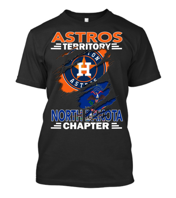 Astros Territory North Dakota Chapter With Houston Astros Emblem And State Flag T-Shirt