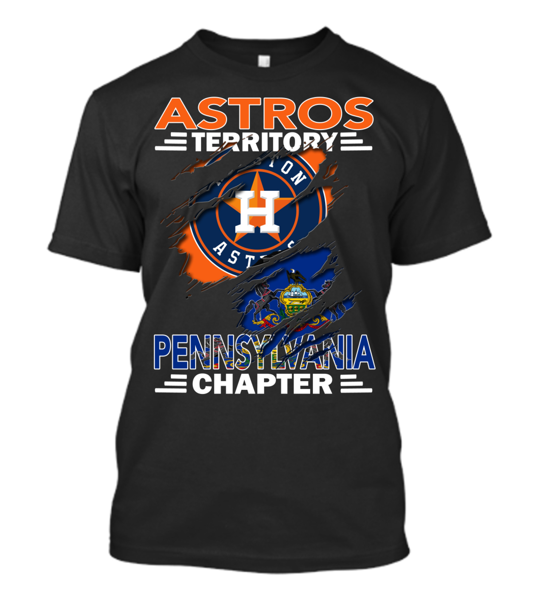 Astros Territory Houston Logo Pennsylvania Chapter Flag T-Shirt