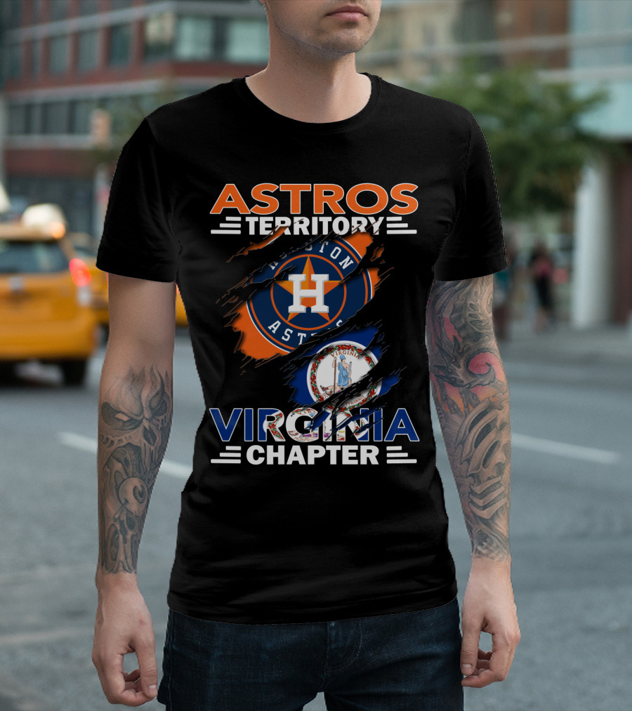 Astros Territory Virginia Chapter Houston Astros Logo Virginia Flag T-Shirt