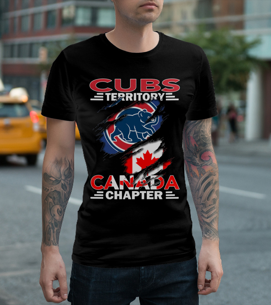 Cubs Territory Canada Chapter Toronto Blue Bear Maple Leaf Emblem T-Shirt