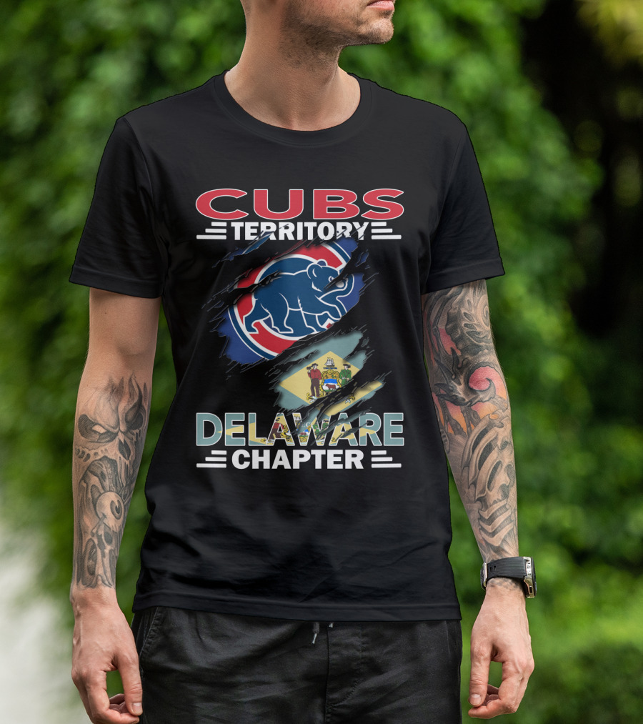 Cubs Territory Delaware Chapter Flag Design Rip Style Iconic T-Shirt