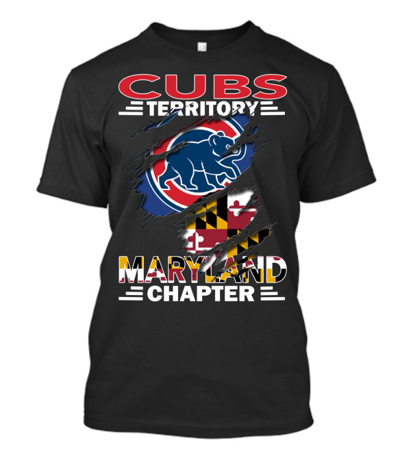Cubs Territory Maryland Chapter Blue Bear Red Circle Maryland Flag T-Shirt