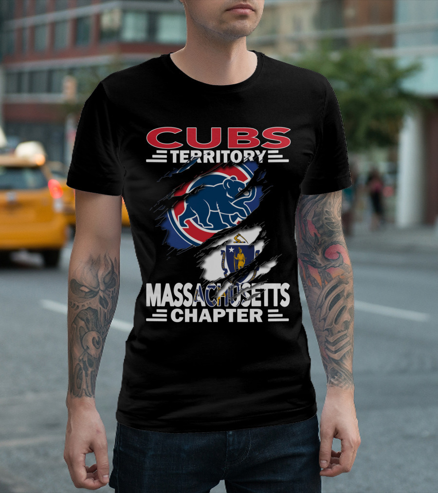 Cubs Territory Massachusetts Chapter Flag And Bear T-Shirt