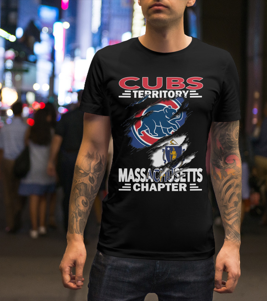 Cubs Territory Massachusetts Chapter Flag And Bear T-Shirt