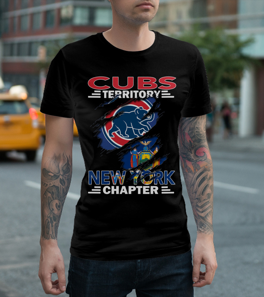 Cubs Territory New York Chapter Emblem with New York State Flag and Cubs T-Shirt