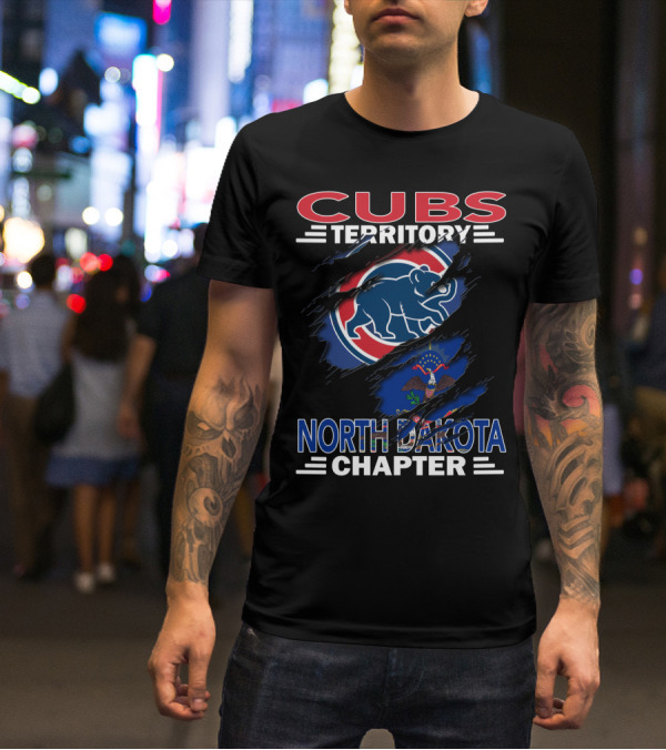 Cubs Territory North Dakota Chapter Logo With Bear And State Flag Elements T-Shirt