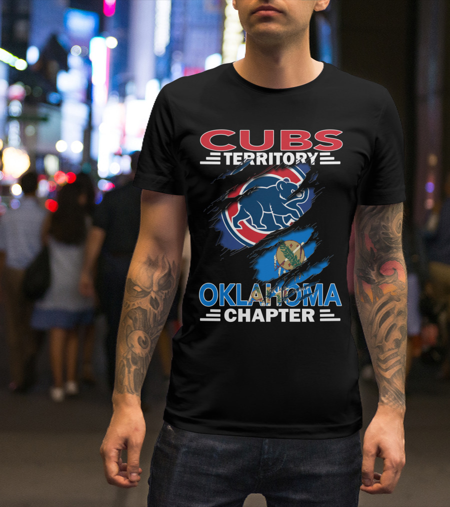 Cubs Territory Oklahoma Chapter Cubs Logo Oklahoma Flag T-Shirt