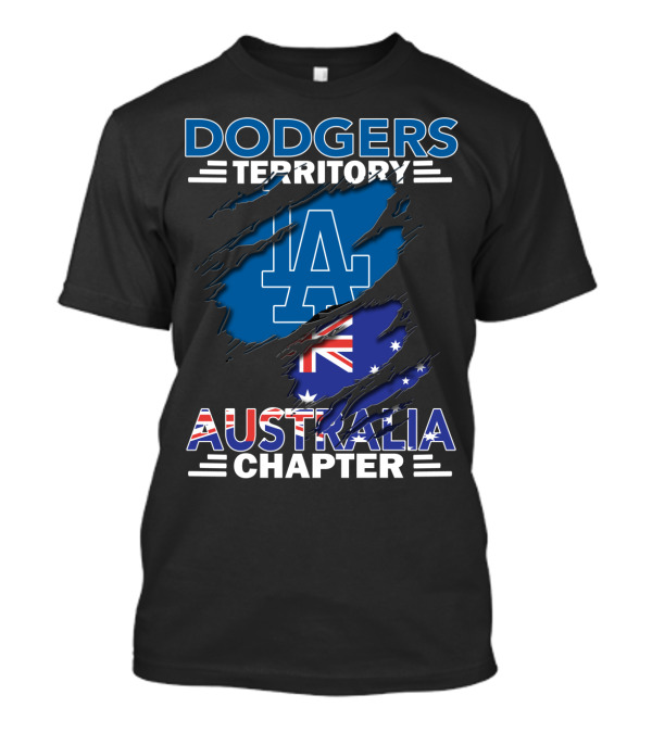 Dodgers Territory Australia Chapter LA Logo And Australian Flag Elements T-Shirt