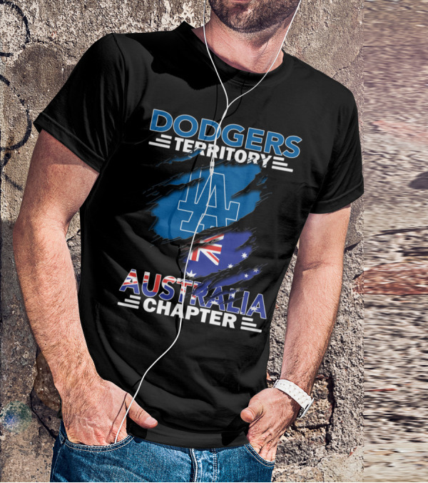 Dodgers Territory Australia Chapter LA Logo And Australian Flag Elements T-Shirt