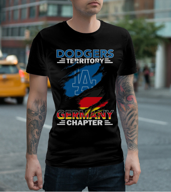 Dodgers Territory Germany Chapter LA Logo And German Flag T-Shirt