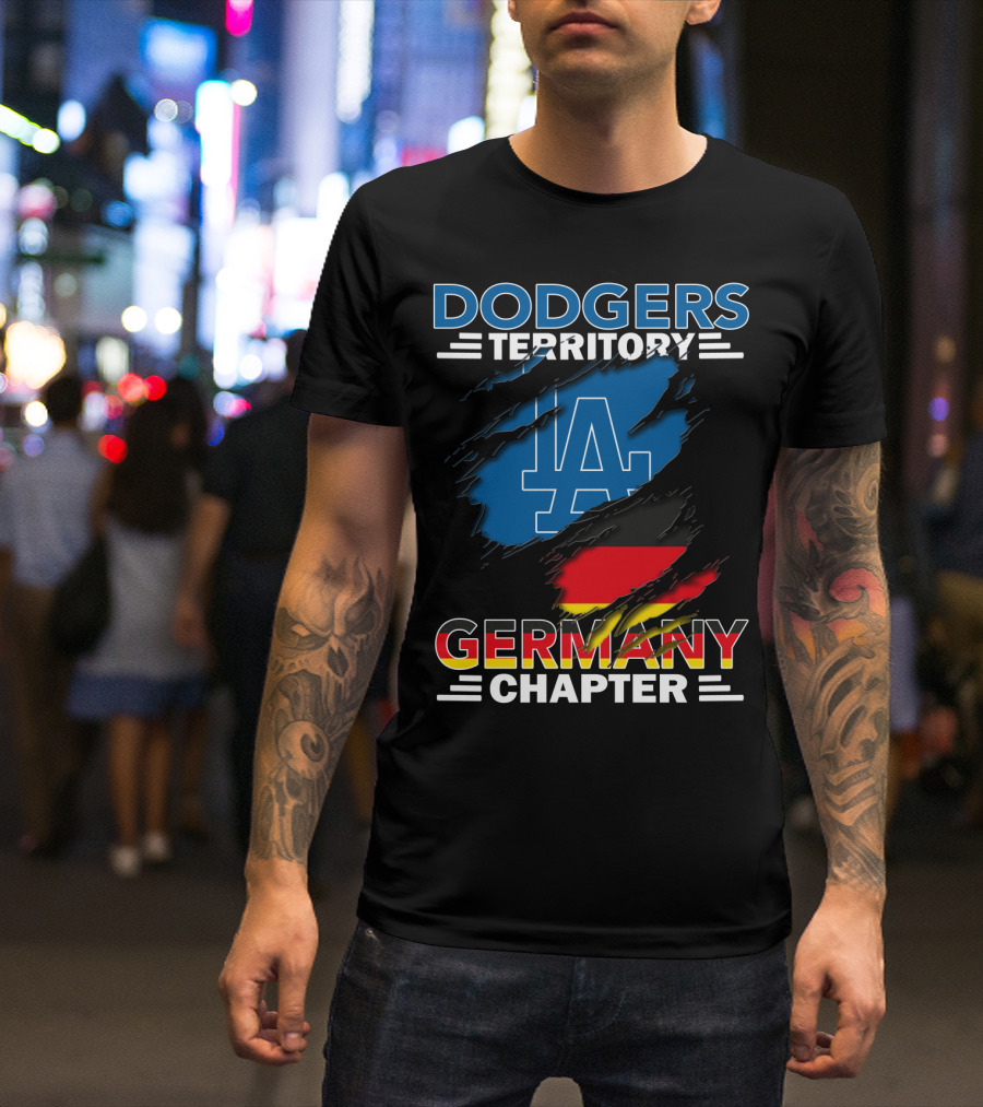 Dodgers Territory Germany Chapter LA Logo And German Flag T-Shirt