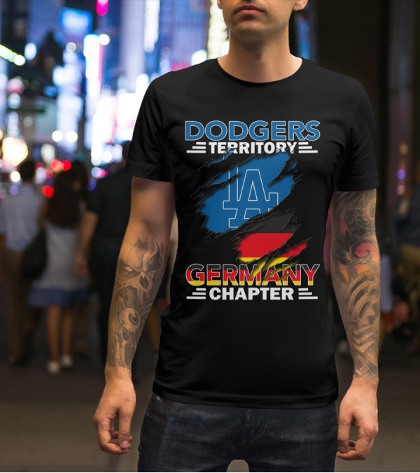 Dodgers Territory Germany Chapter LA Logo And German Flag T-Shirt