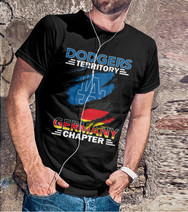 Dodgers Territory Germany Chapter LA Logo And German Flag T-Shirt