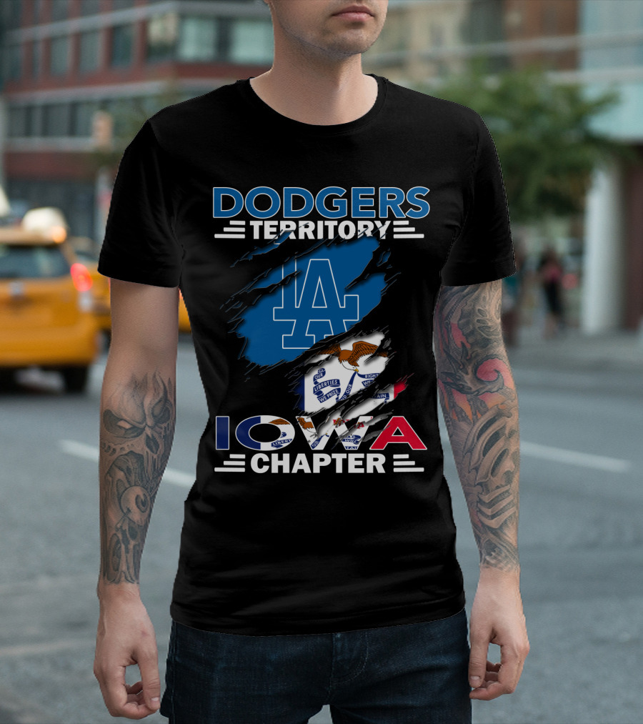 Dodgers Territory LA Iowa Chapter Flag Themed T-Shirt
