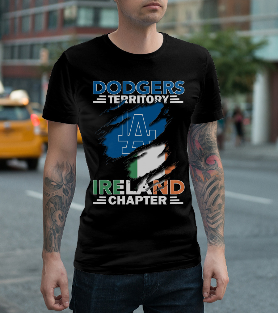 Dodgers Territory LA Logo Ireland Chapter Irish Flag T-Shirt