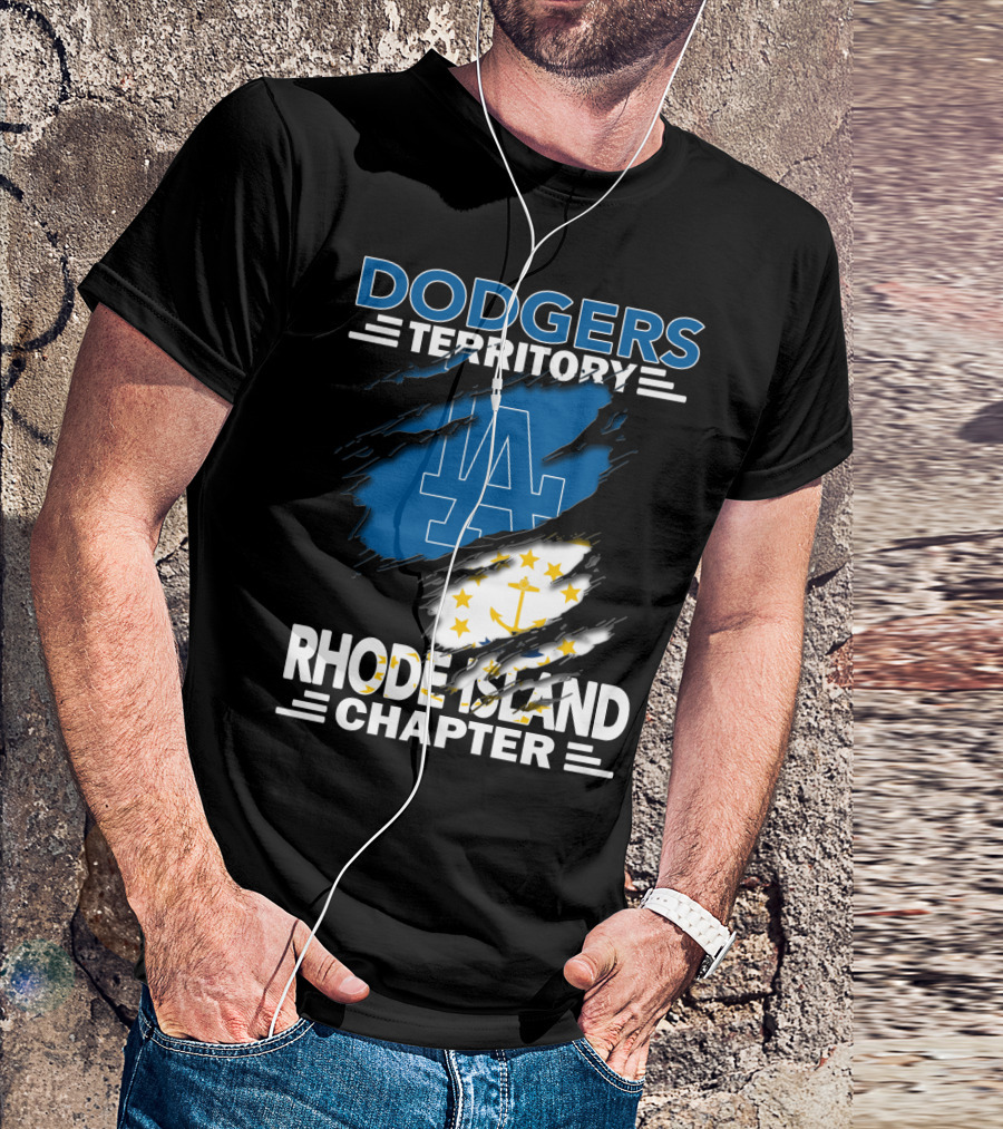 Dodgers Territory Rhode Island Chapter LA Logo Anchored T-Shirt