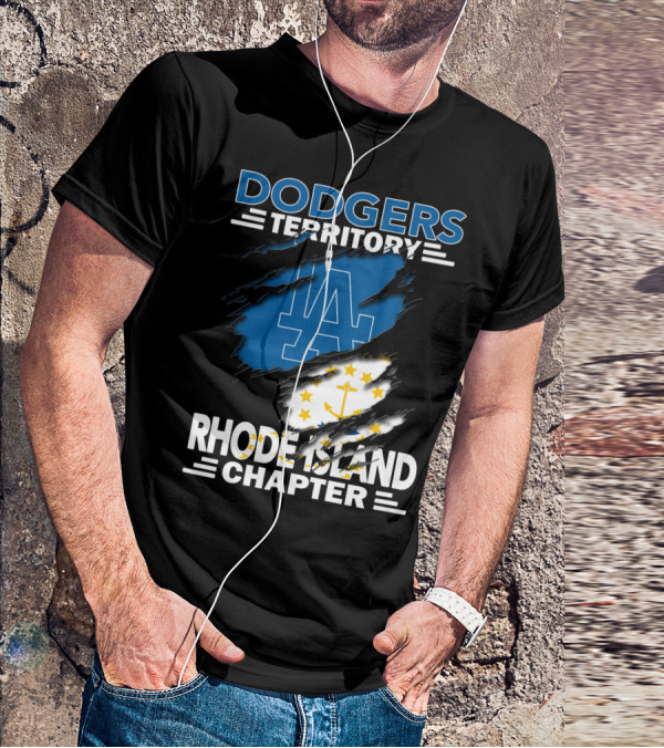 Dodgers Territory Rhode Island Chapter LA Logo Anchored T-Shirt