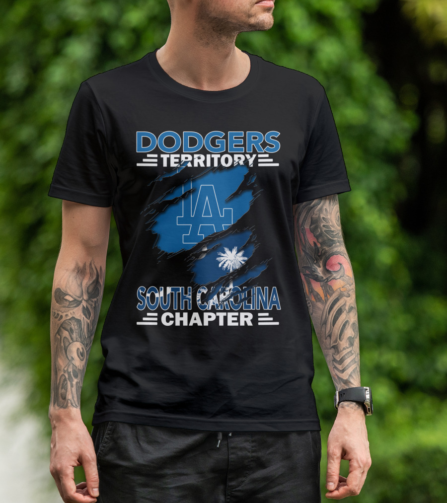 Dodgers Territory South Carolina Chapter LA Logo Palmetto Rip T-Shirt