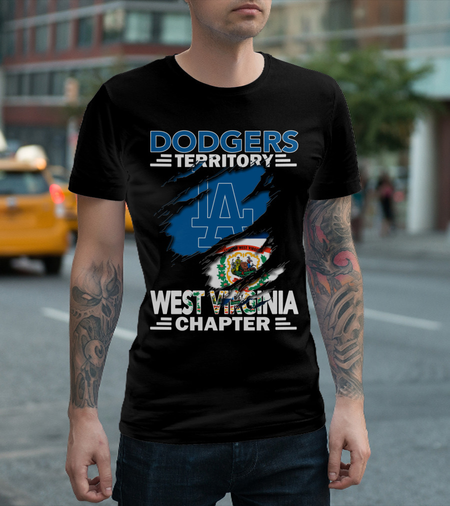 Dodgers Territory LA Emblem West Virginia Chapter T-Shirt
