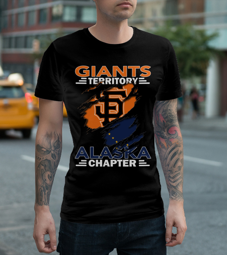 Giants Territory Alaska Chapter San Francisco Giants Logo And Alaska State Flag Elements T-Shirt
