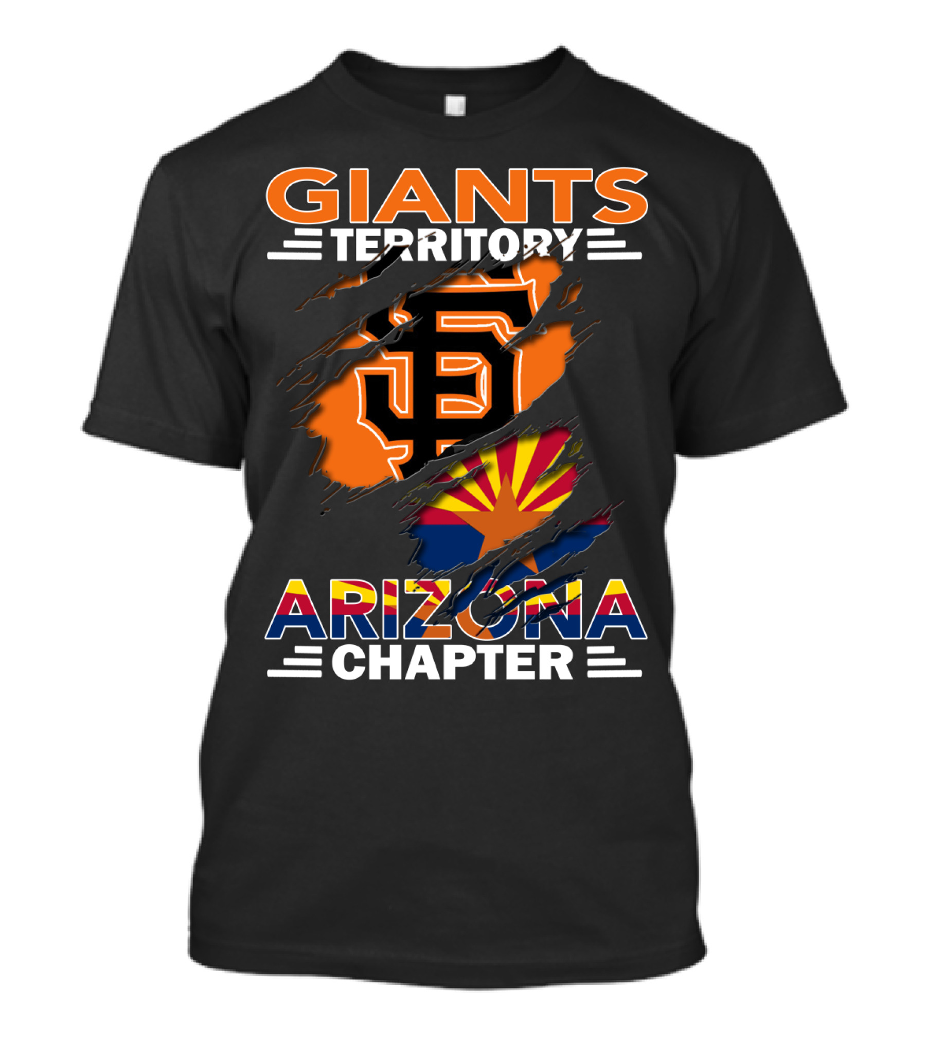 Giants Territory Arizona Chapter San Francisco Logo And Arizona Flag Elements T-Shirt