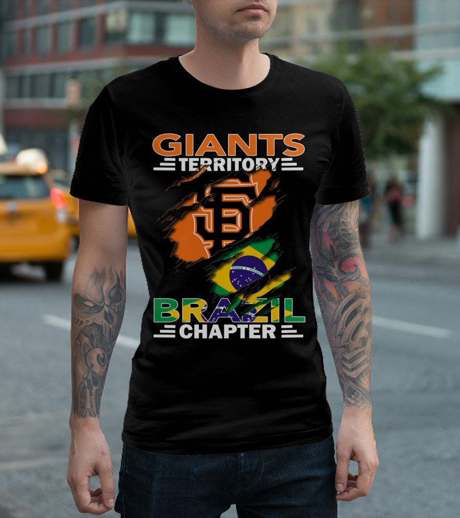 Giants Territory Brazil Chapter San Francisco Giants Logo Brazilian Flag T-Shirt