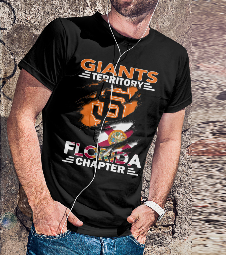Giants Territory Florida Chapter Sf Logo And Florida Flag Fusion T-Shirt