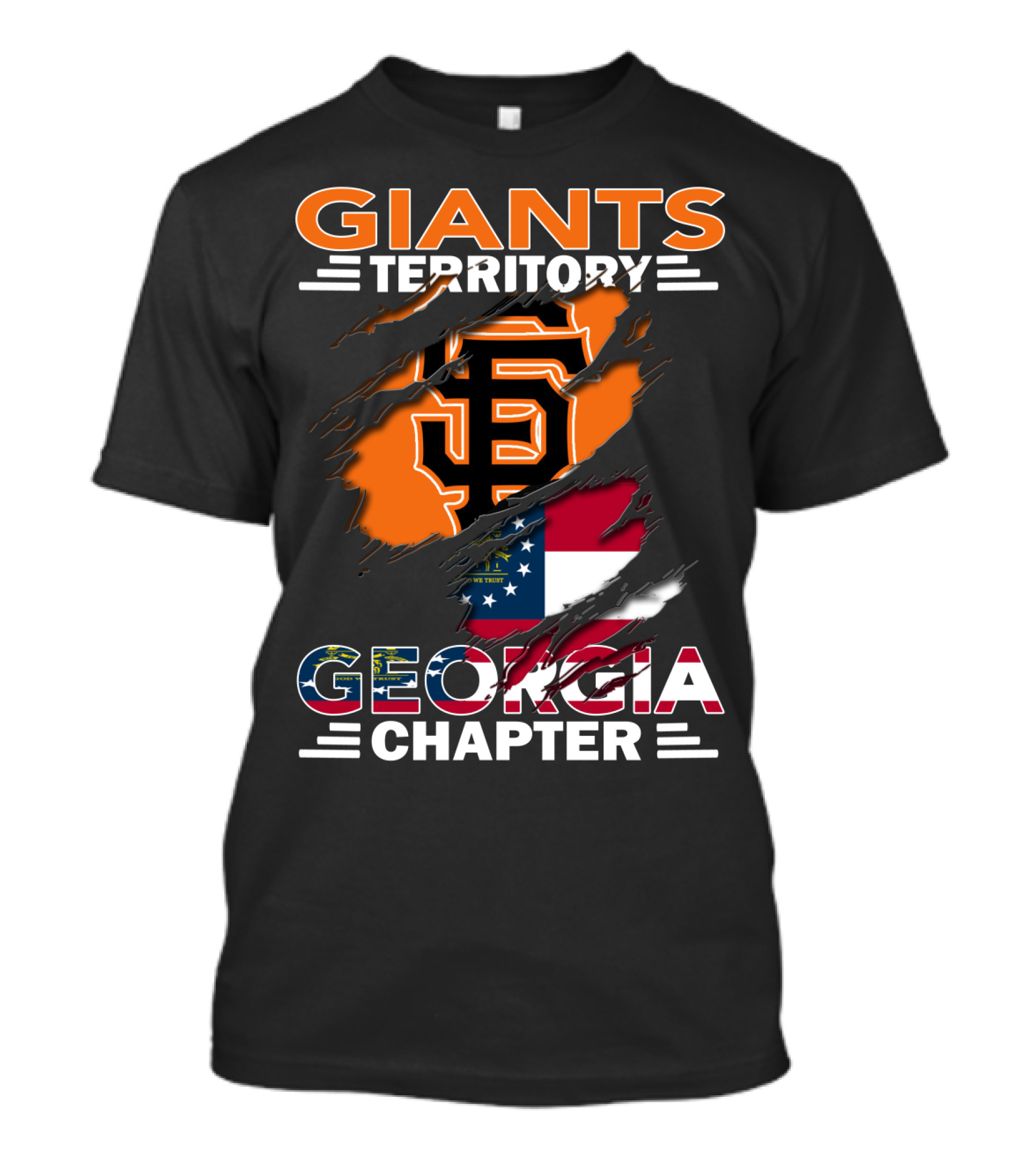 Giants Territory Georgia Chapter Sf Logo Georgia Flag T-Shirt