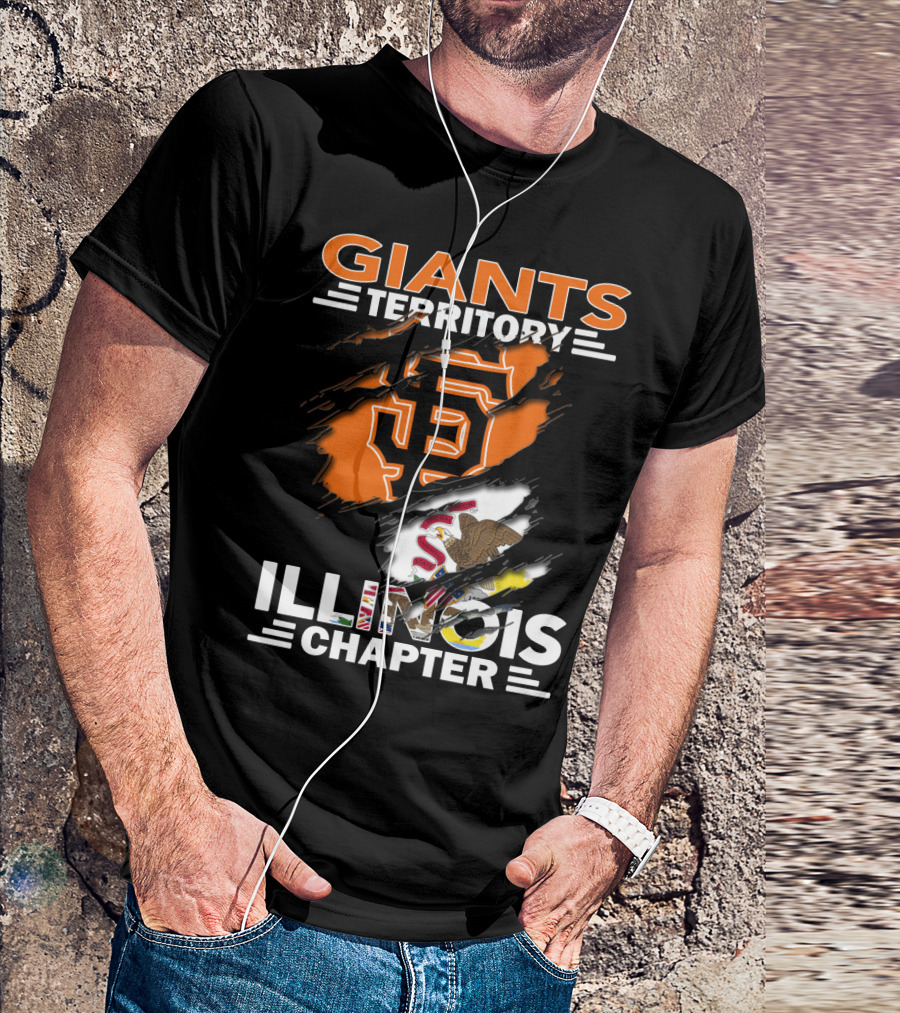 Giants Territory Illinois Chapter Sf Logo Illinois Flag T-Shirt