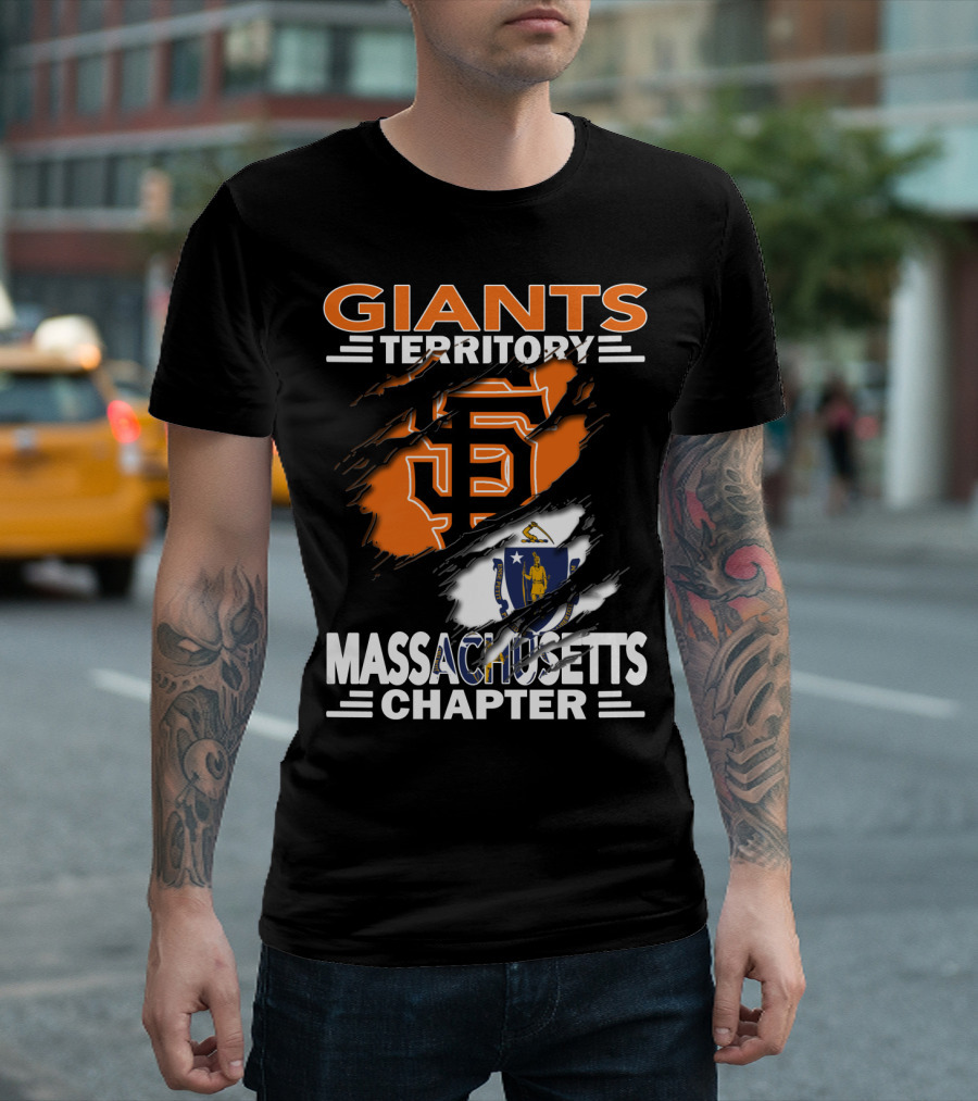 Giants Territory Massachusetts Chapter Sf Logo State Flag T-Shirt