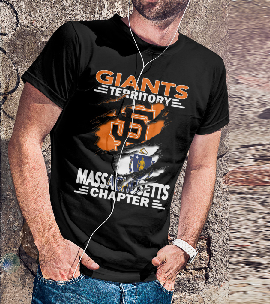 Giants Territory Massachusetts Chapter Sf Logo State Flag T-Shirt