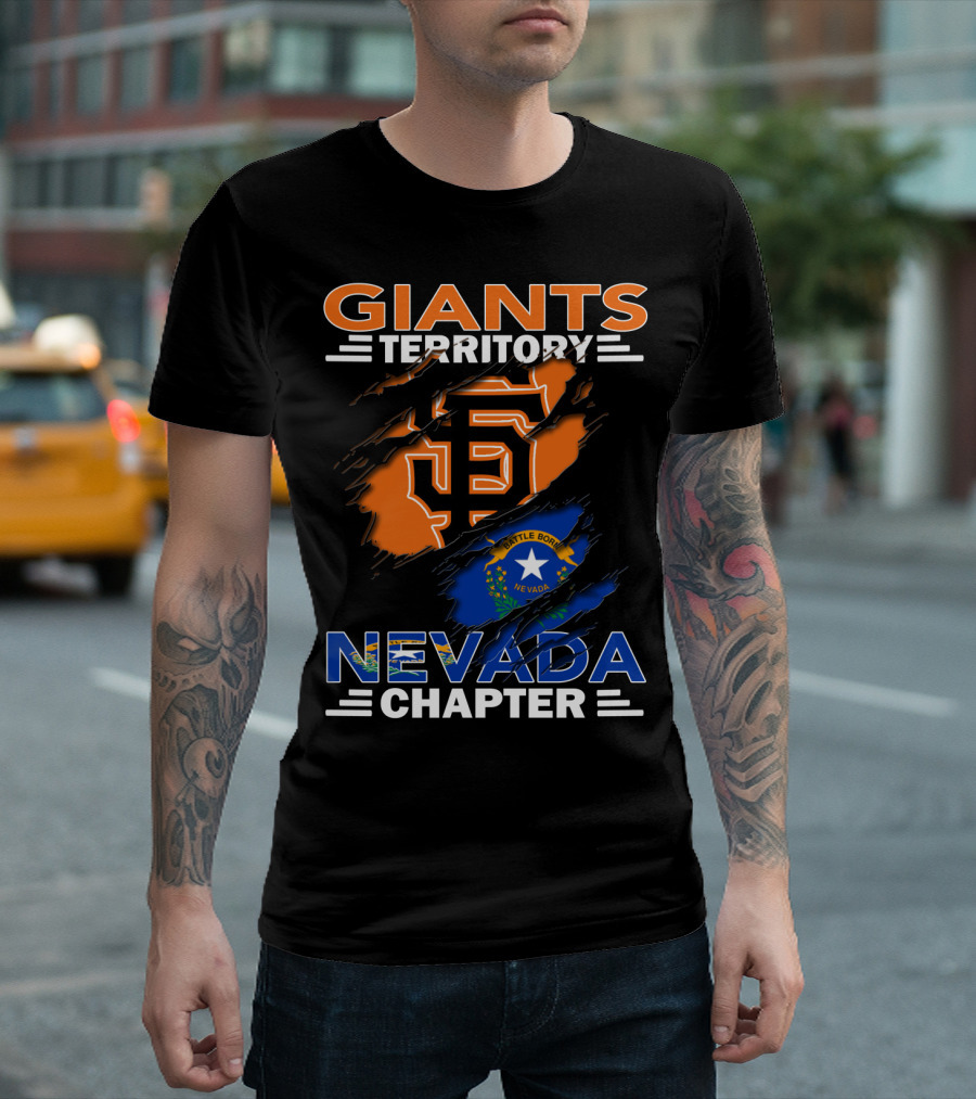 Giants Territory Nevada Chapter Battle Born State Flag San Francisco Giants T-Shirt