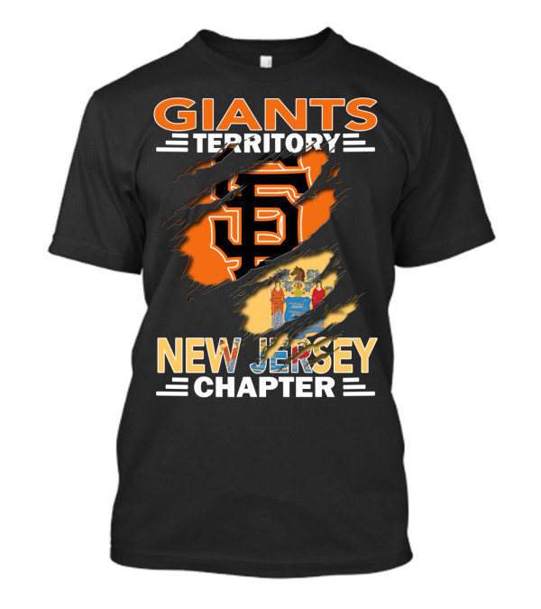 Giants Territory New Jersey Chapter San Francisco Logo And State Flag T-Shirt