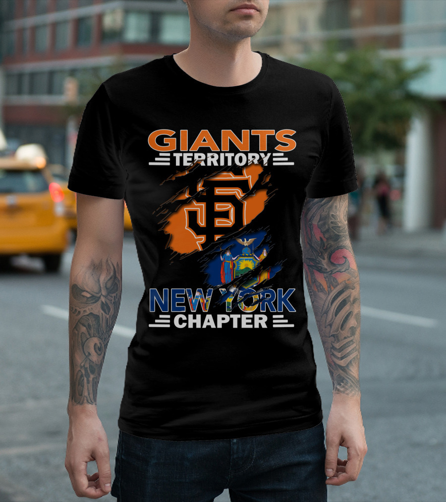 Giants Territory New York Chapter San Francisco Giants Logo And New York State Flag T-Shirt