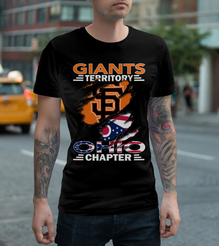 Giants Territory Ohio Chapter San Francisco Giants Logo With Ohio Flag T-Shirt