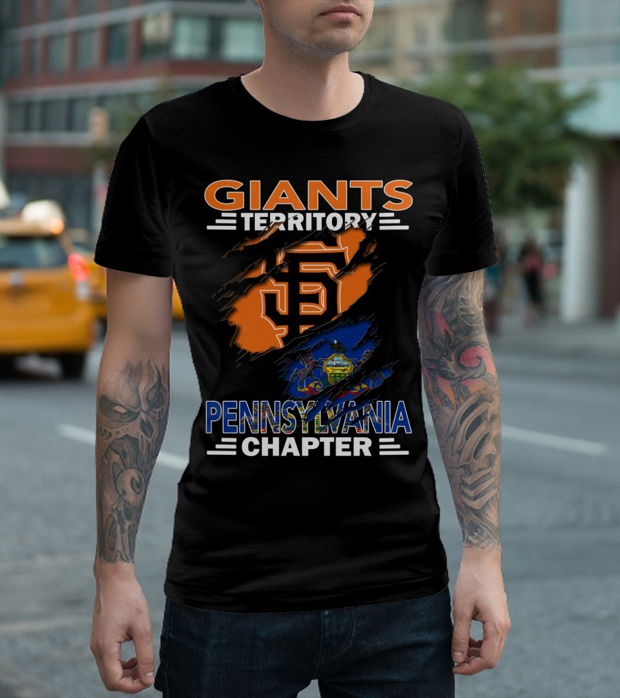 Giants Territory Pennsylvania Chapter San Francisco Giants Logo And Pennsylvania State Symbol T-Shirt