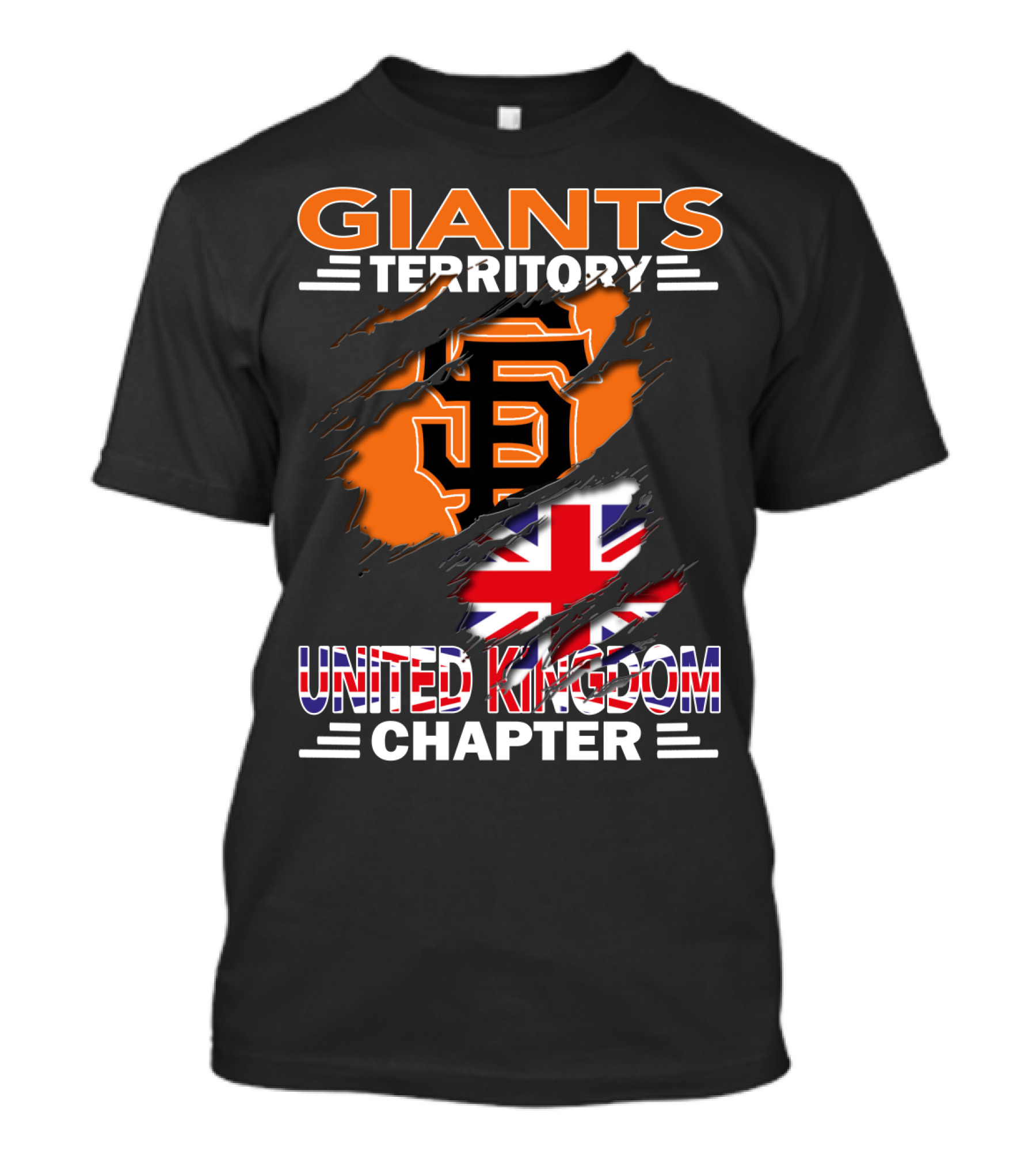 Giants Territory Sf Logo United Kingdom Chapter Union Jack T-Shirt