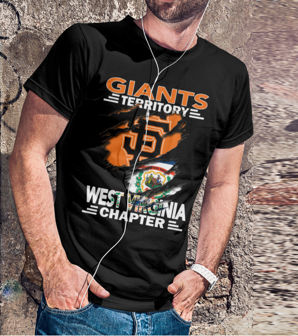 Giants Territory Sf Logo West Virginia State Flag Chapter T-Shirt