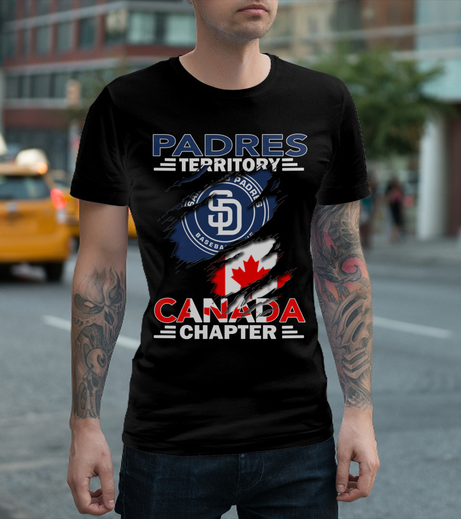 Padres Territory Canada Chapter San Diego Baseball Canadian Flag T-Shirt