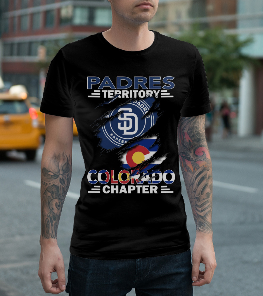 Padres Territory San Diego Baseball Colorado Chapter Flag Integration T-Shirt