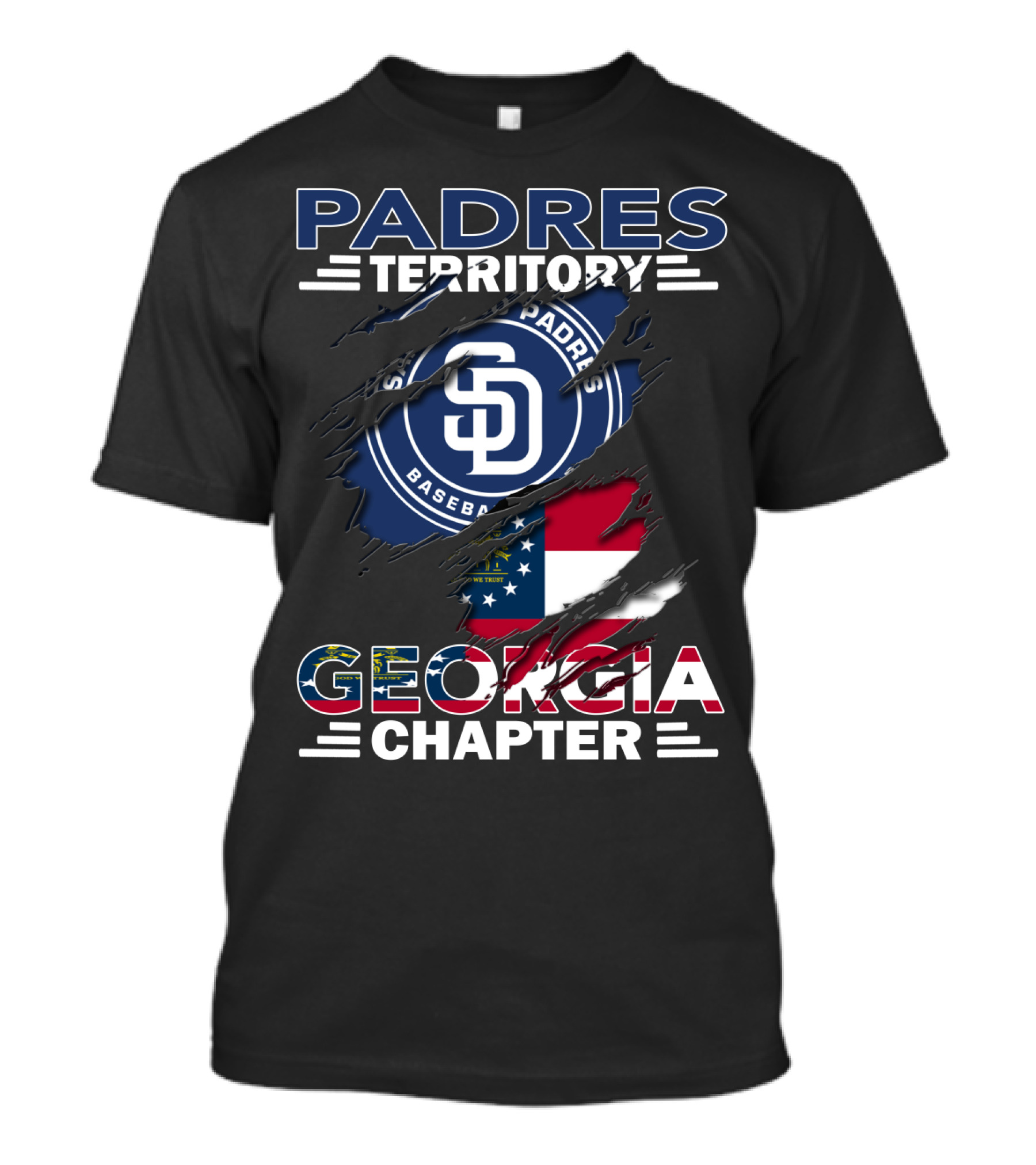 Padres Territory Georgia Chapter San Diego Baseball Flag T-Shirt