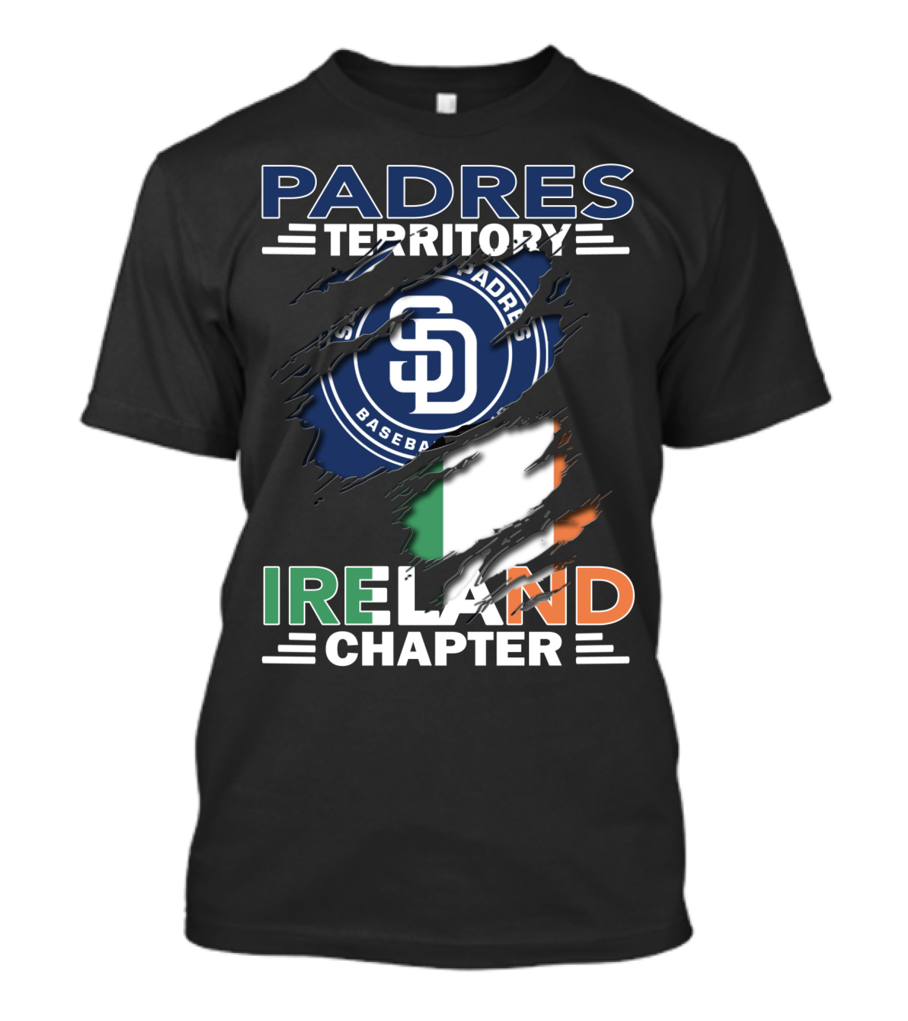 Padres Territory Ireland Chapter Baseball SD Flag T-Shirt