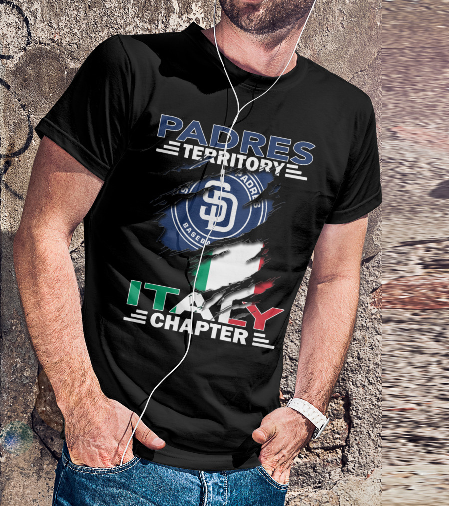 PADRES TERRITORY ITALY CHAPTER BASEBALL SD LOGO ITALIAN FLAG T-Shirt