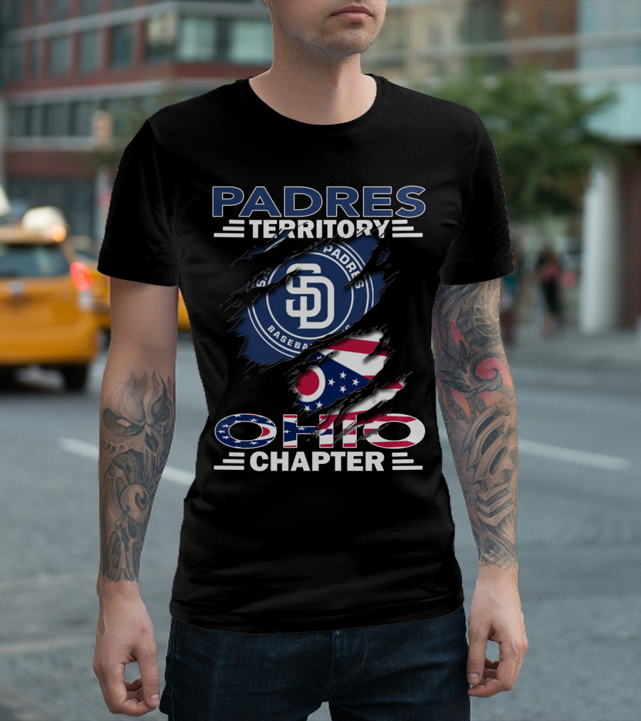 Padres Territory SD Baseball Badge Ohio Chapter Flag Combo T-Shirt