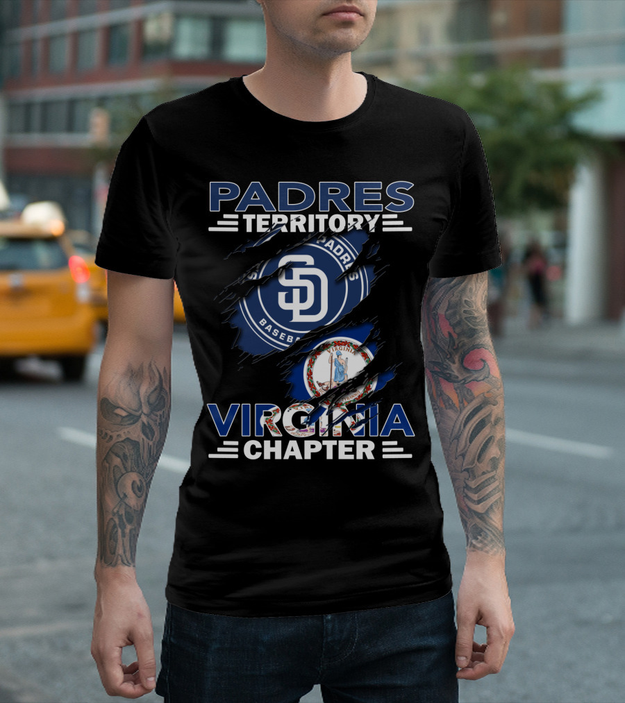 Padres Territory Virginia Chapter San Diego Baseball Fan Flag T-Shirt