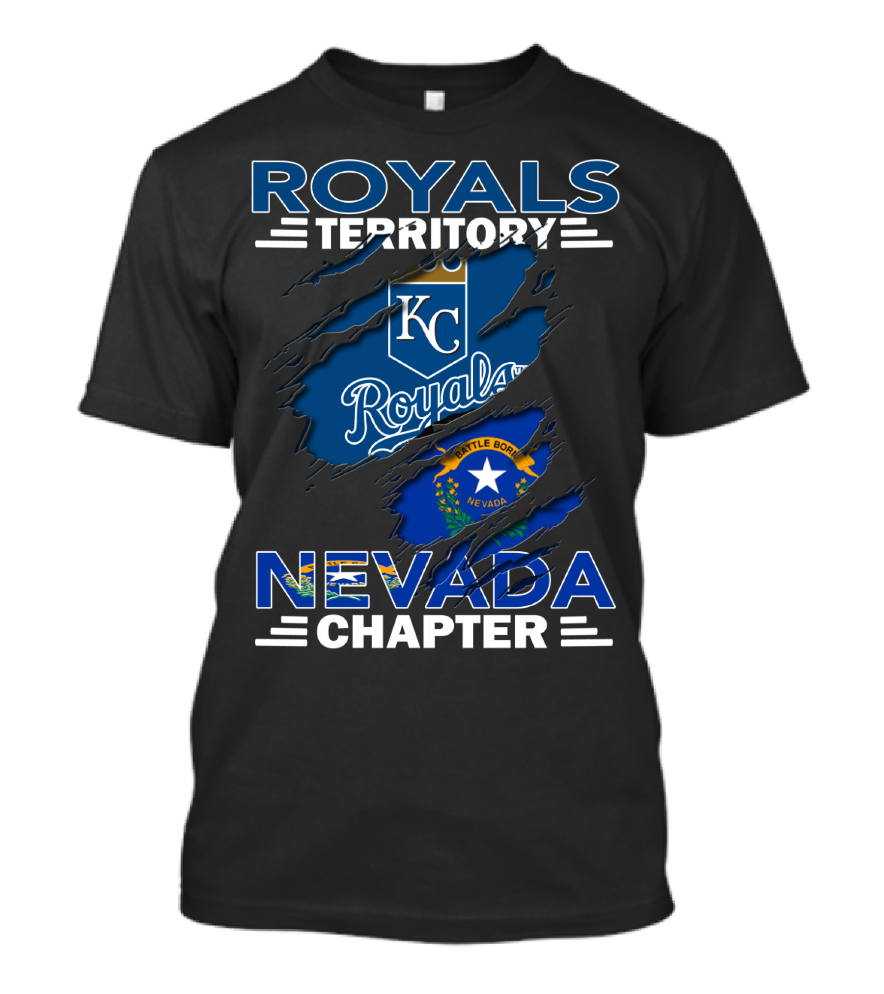 Royals Territory KC Nevada Chapter Battle Born Flag T-Shirt