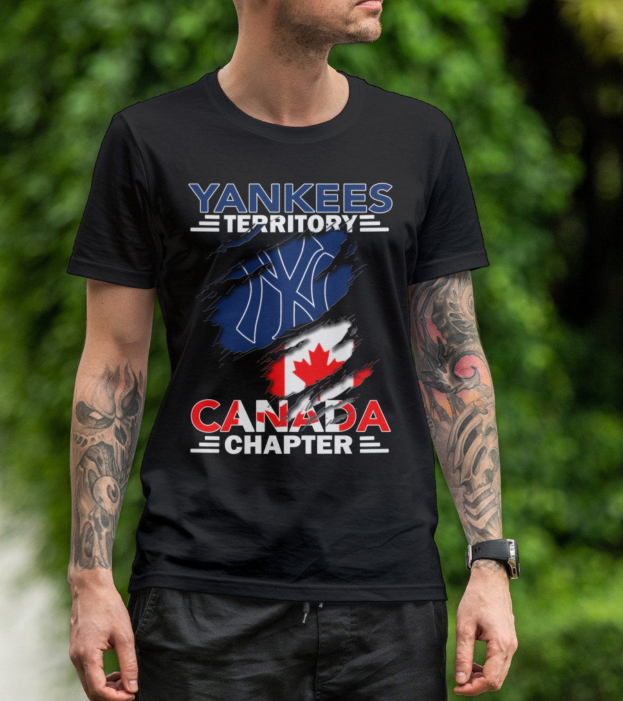 Yankees Territory Canada Chapter Yankees Logo And Canadian Flag T-Shirt
