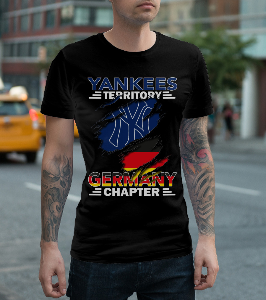 Yankees Territory Germany Chapter Flag Ripped NY T-Shirt
